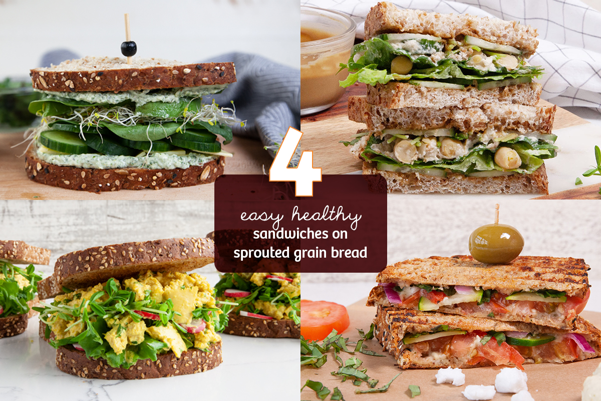 4 Easy Healthy Sandwiches on Sprouted Grain Bread