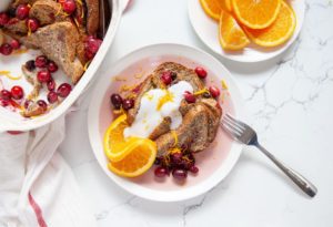 Cranberry Orange French Toast on Sprouted Whole Grain Bread