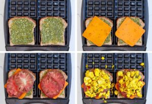 How to Make Vegan Breakfast Grilled Cheese in a Waffle Iron - Assembly