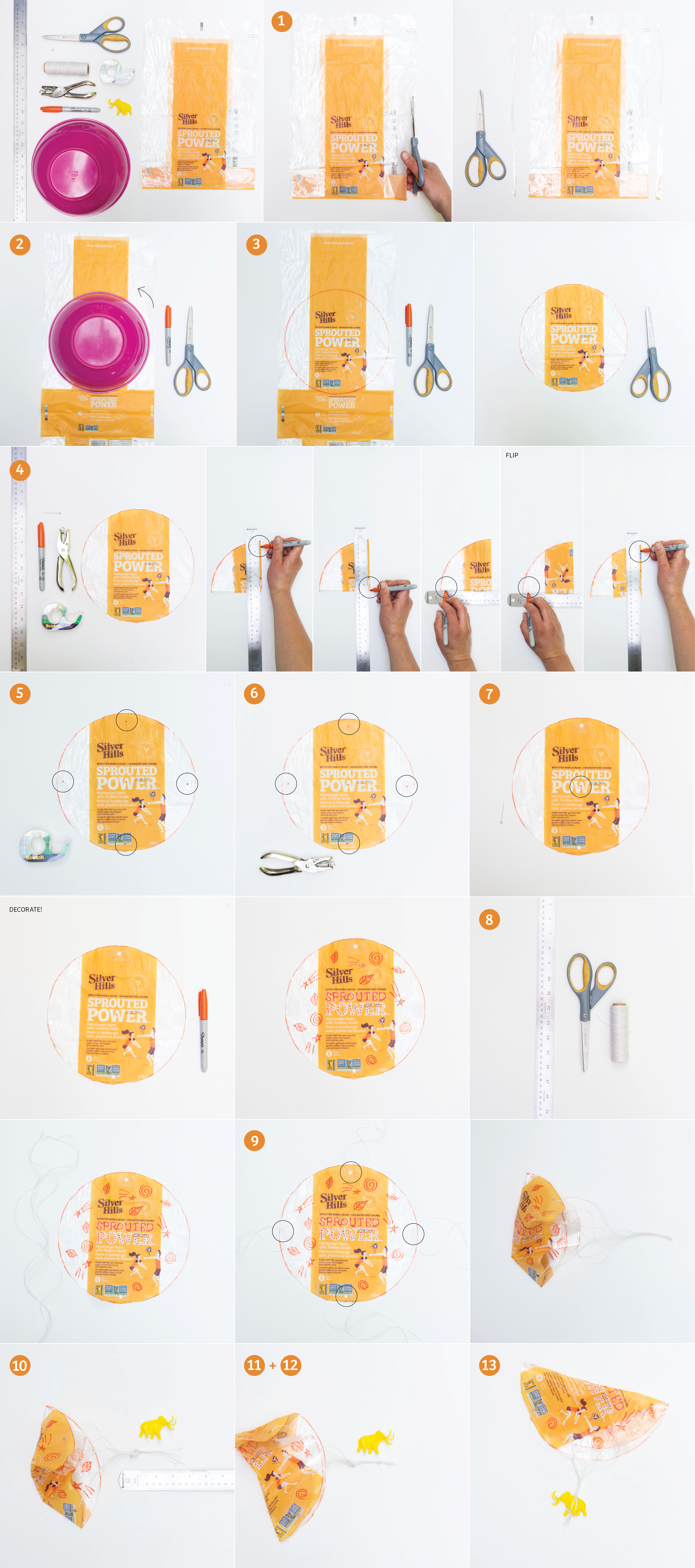 Bread Bag STEM Activities: Step-by-Step Photo Instructions for a Make At Home Parachute