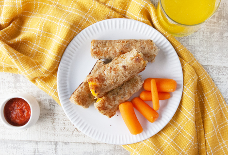 Cheese Toast Roll-ups on Sprouted Whole Grain Bread - a Recipe for Delicious at Home Lunch Fun for Kids!