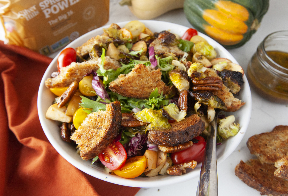 Roasted Brussels Sprouts Panzanella Salad
