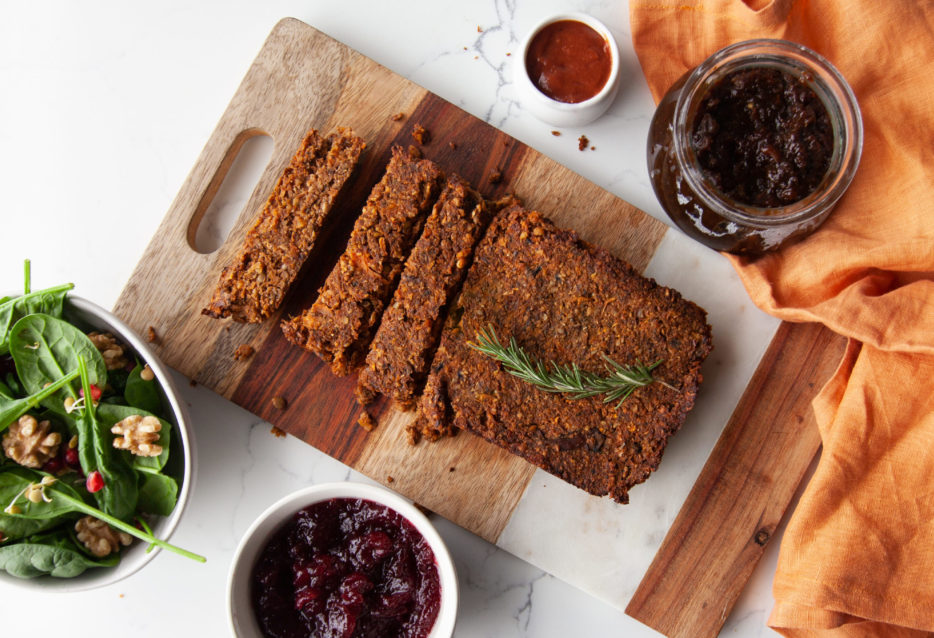 Sprouted Lentil Loaf with 3 Easy Sauce Options