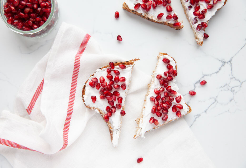 Brunch-worthy Pomegranate Coconut Toast
