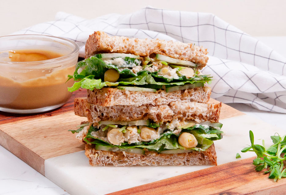 Savoury Peanut Butter Sandwich on Sprouted Bread