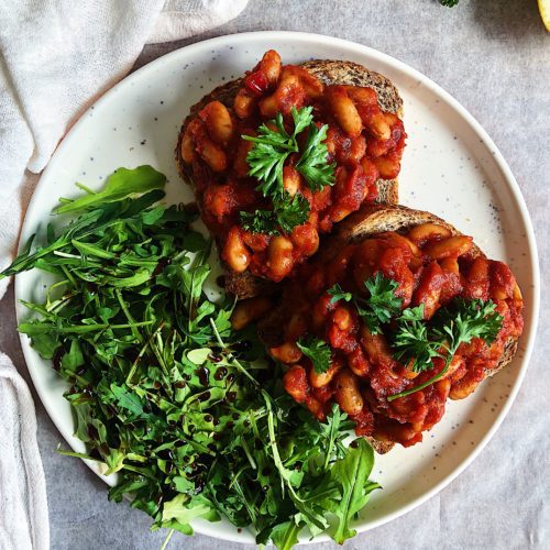 Tasting to Thrive's Smoky Maple Beans on Toast recipe