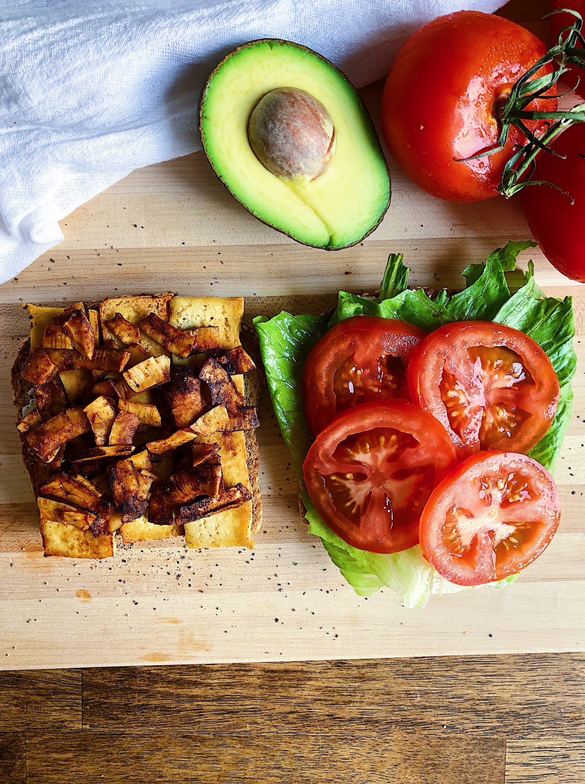Vegan Clubhouse Sandwich with Coconut Bacon