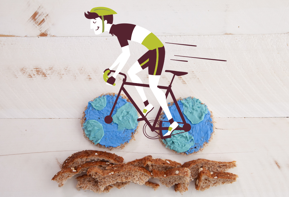 Easy Decorated Snack Toasts for Kids - Earth Day Bicycle