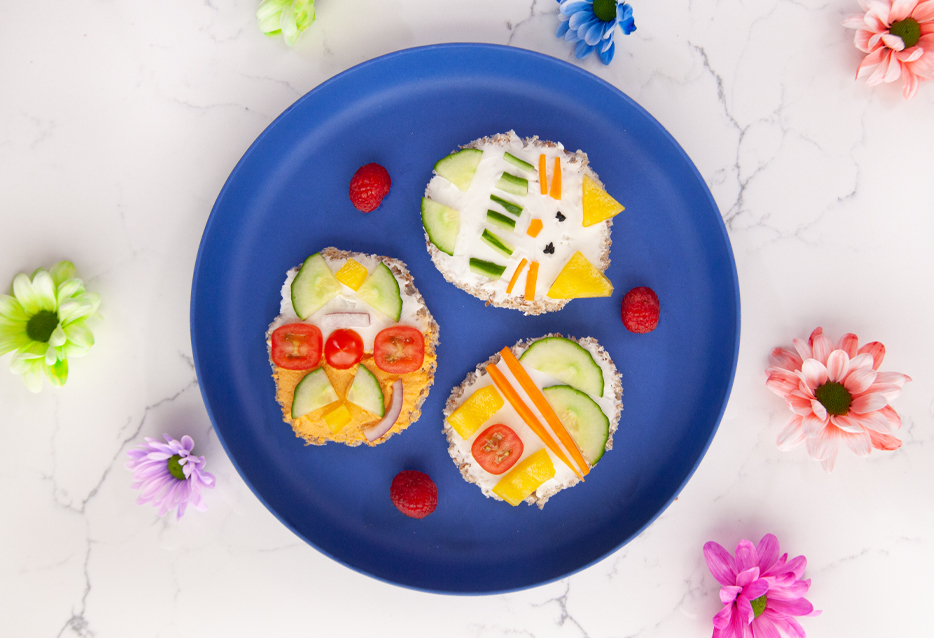 Easy Decorated Snack Toasts for Kids - Eggs and Bunnies