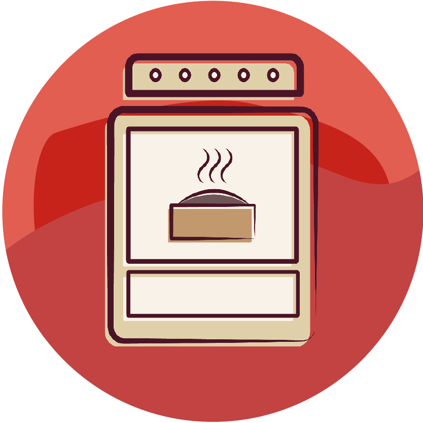Illustration of sprouted bread baking in an oven